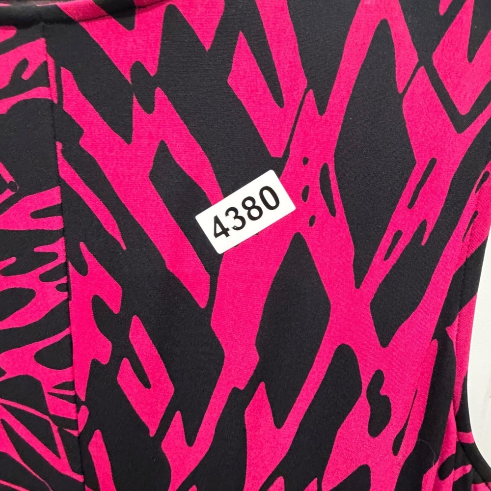 Kasper Womens Dress Abstract Animal Print Faux Wrap Pink Black PXL - Picture 12 of 12